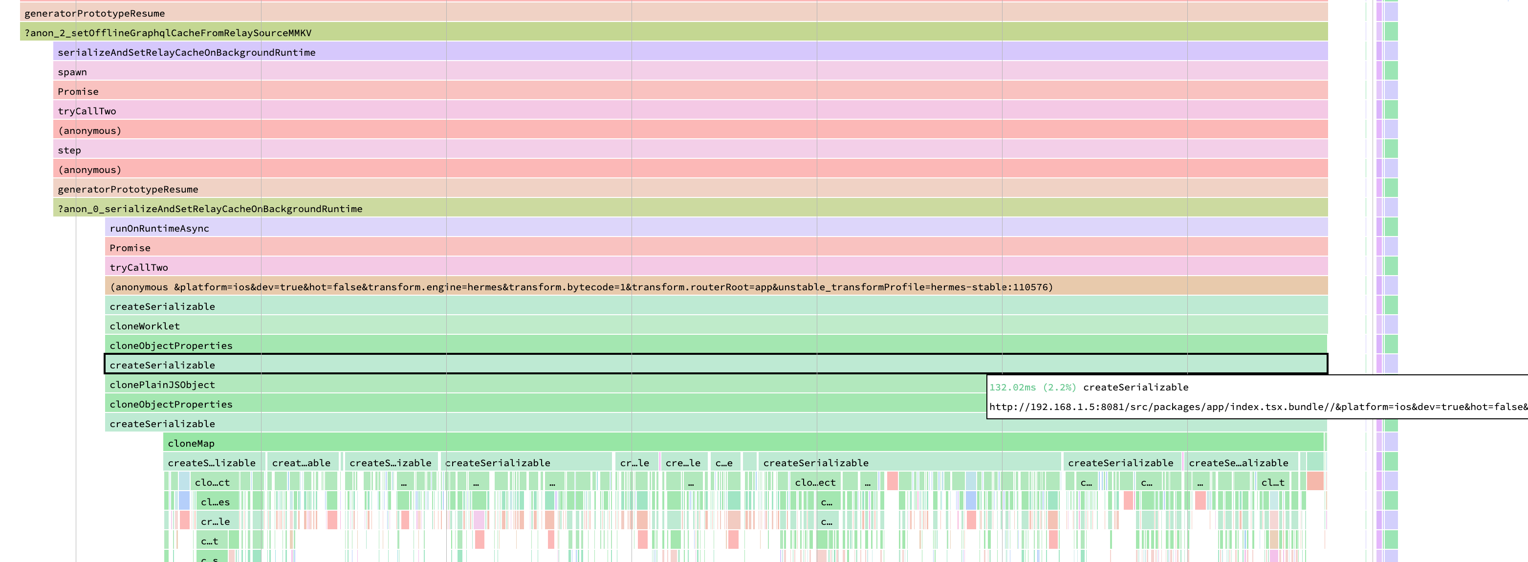Moving the entire large object to the worklet